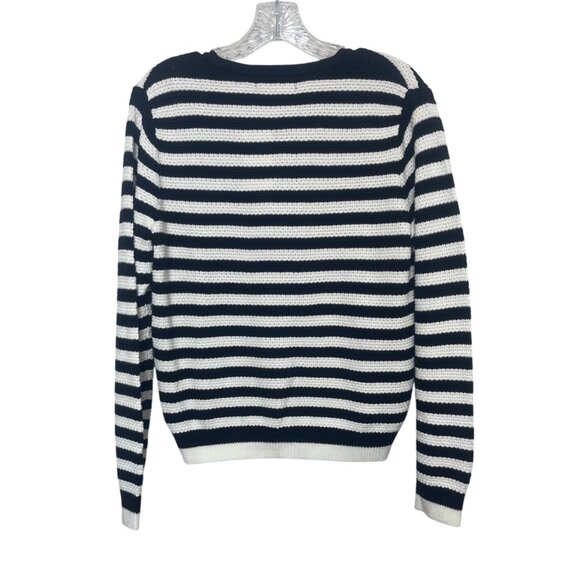 Lillusory Striped Cardigan Sweater Womans Small Black White New Winter Fall - Picture 2 of 9